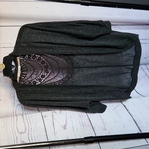 Rewind 1/2 sleeve light weight cardigan in gray size Medium